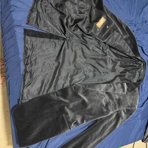 Men's Black Checked Trench Coat by Unknown Brand - Classic Tailored Overcoat